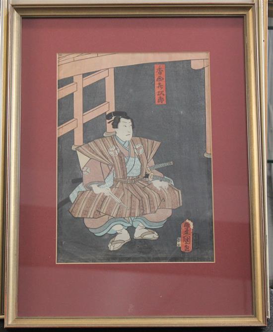 Kunisada / Toyokuni Portraits of actors, largest 15 x 10.25in.